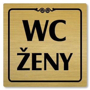 WC ženy, 100x100mm, zlatá, Texas